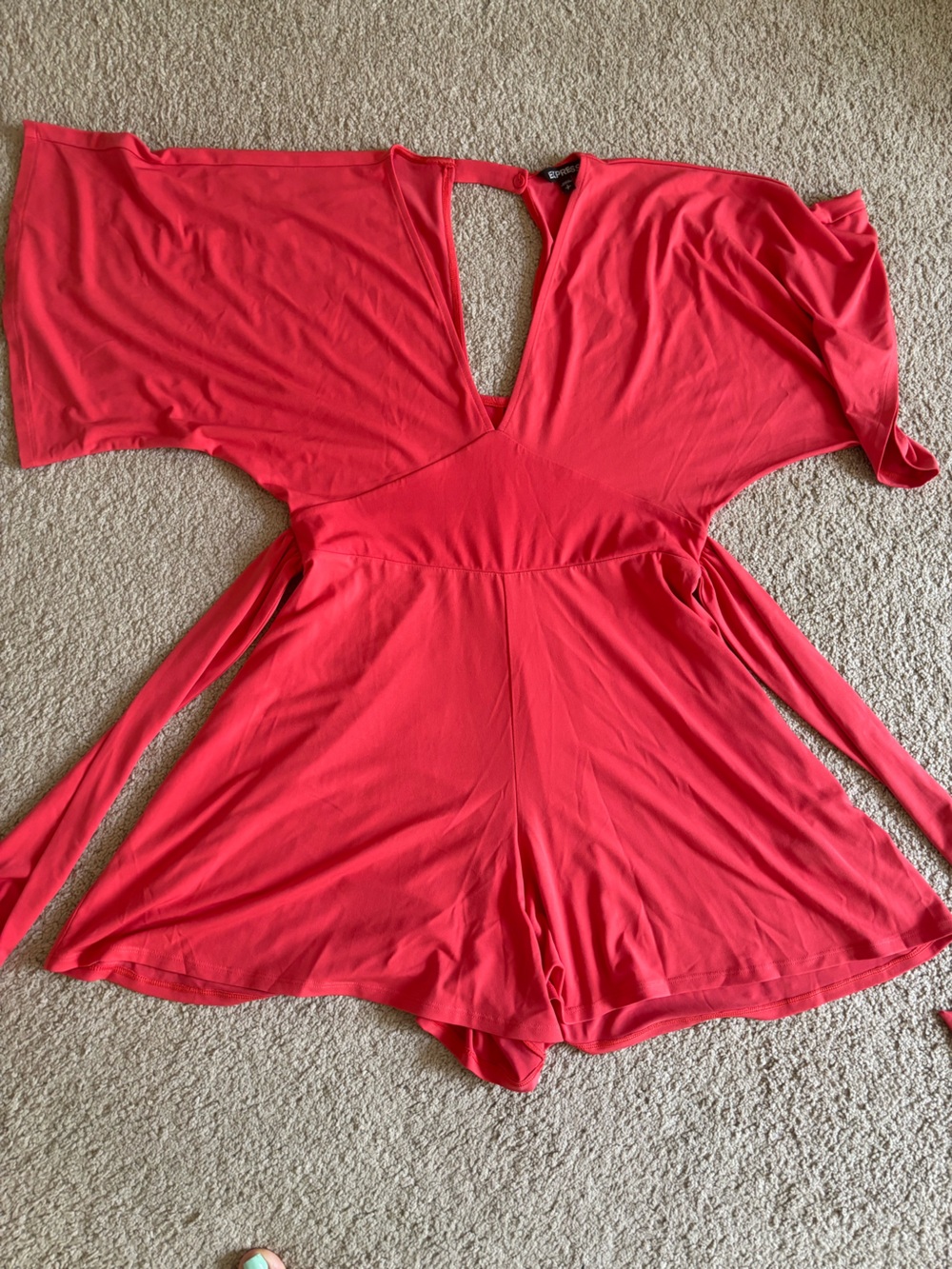 Express Orange Keyhole Romper - Picture 2 of 2